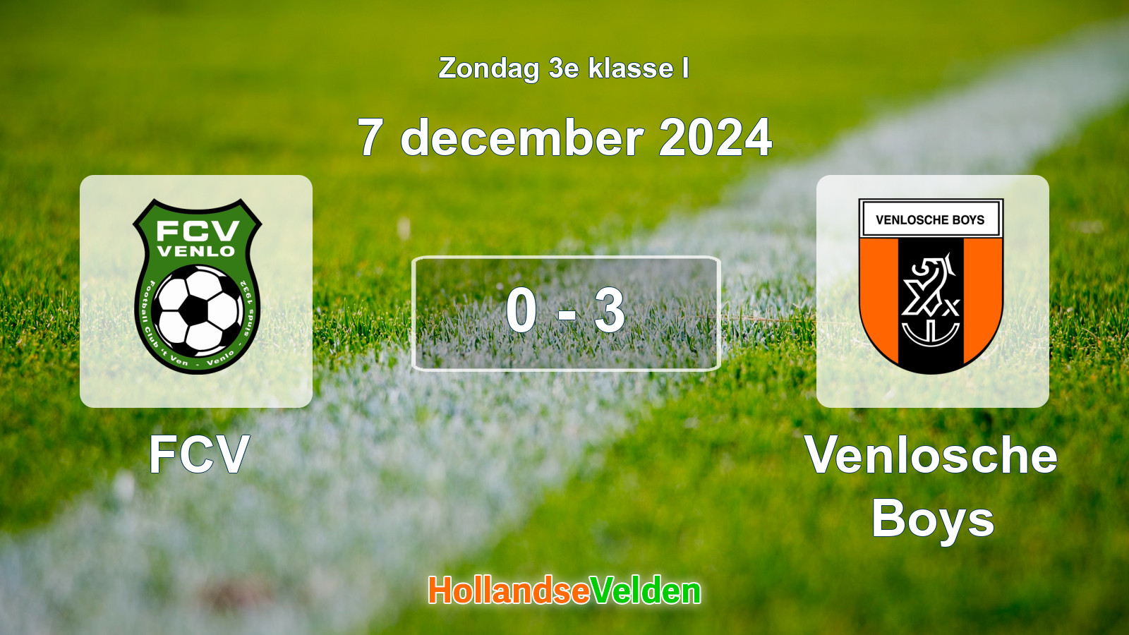 Gespeelde wedstrijd: FCV - Venlosche Boys 0 - 3 (7 december 2024)