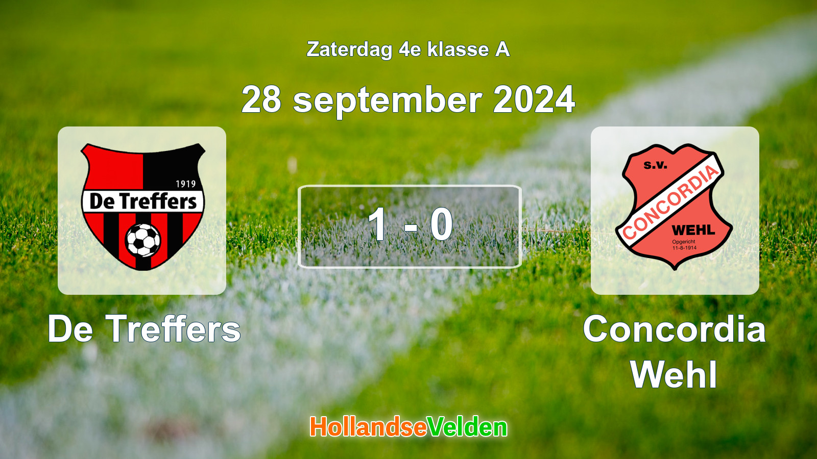 Gespeelde wedstrijd: De Treffers - Concordia Wehl 1 - 0 (28 september 2024)