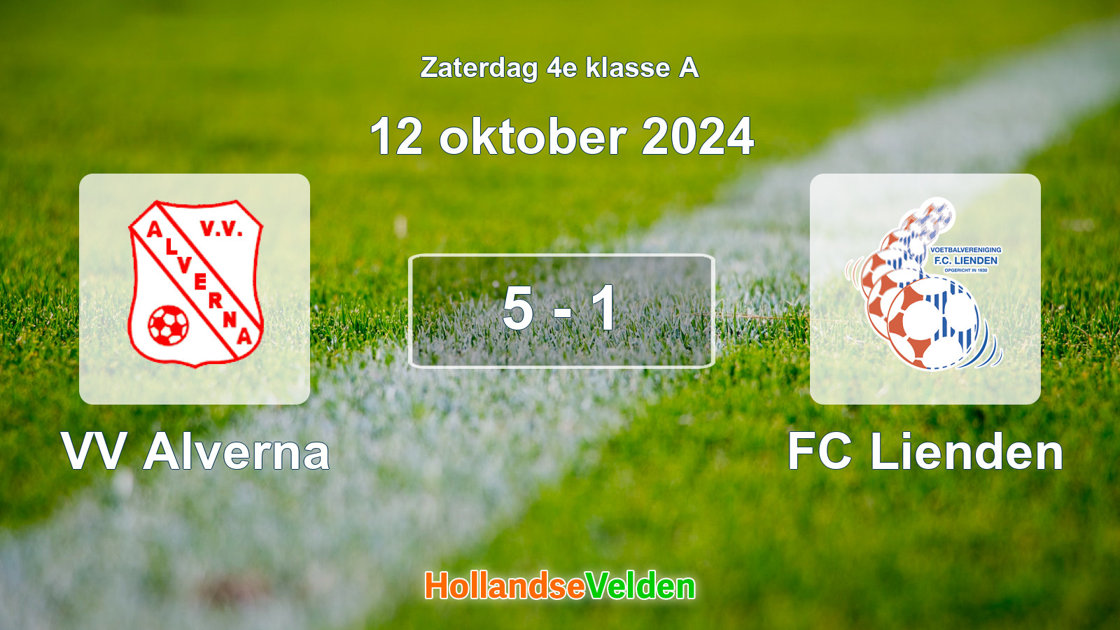 Gespeelde wedstrijd: VV Alverna - FC Lienden 5 - 1 (12 oktober 2024)
