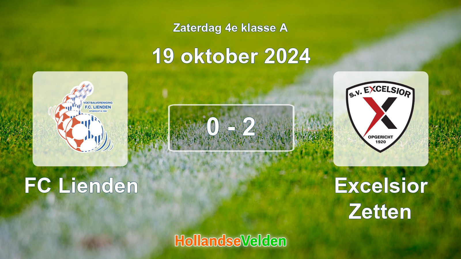 Gespeelde wedstrijd: FC Lienden - Excelsior Zetten 0 - 2 (19 oktober 2024)