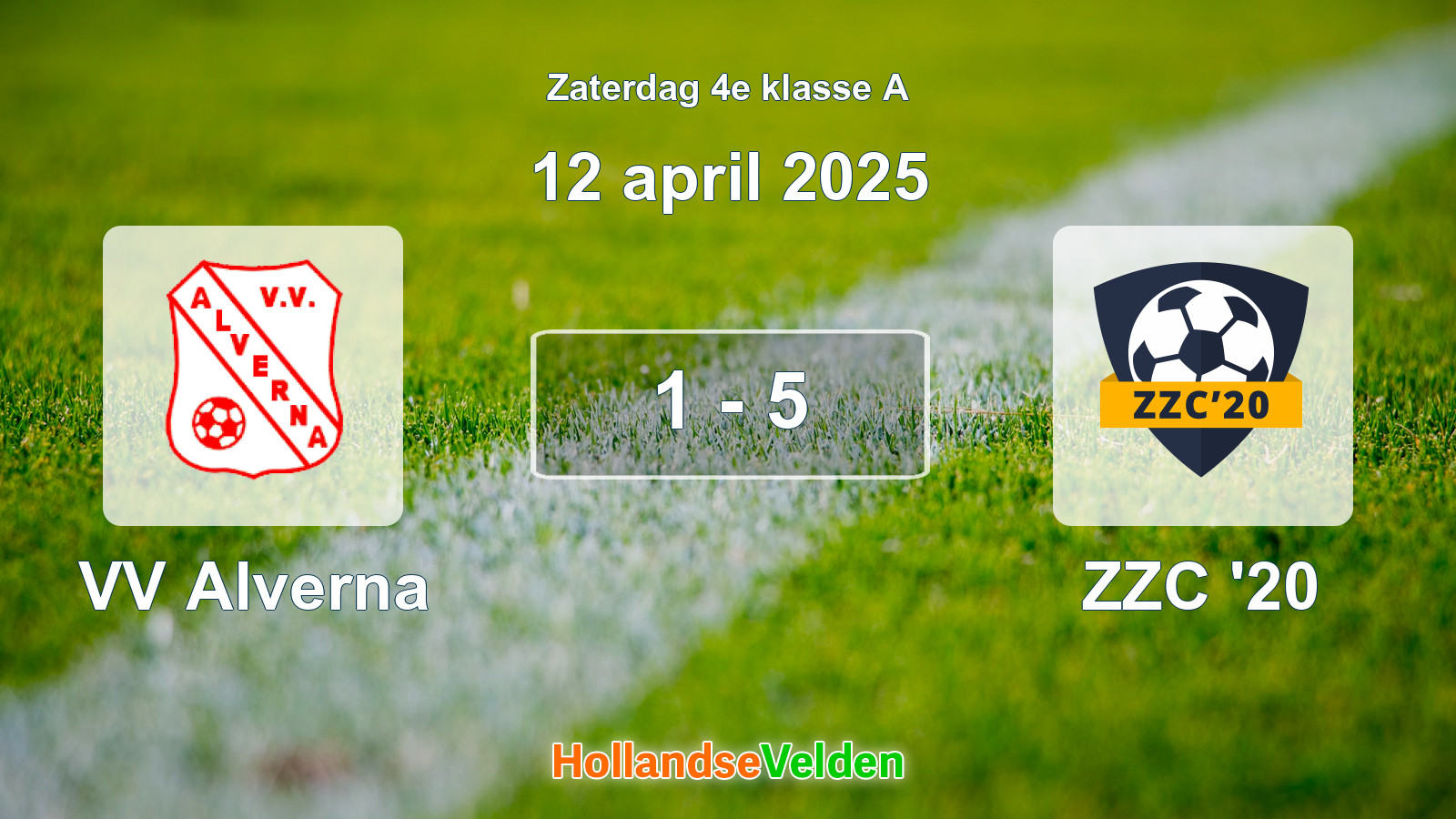 Gespeelde wedstrijd: VV Alverna - ZZC '20 1 - 5 (12 april 2025)