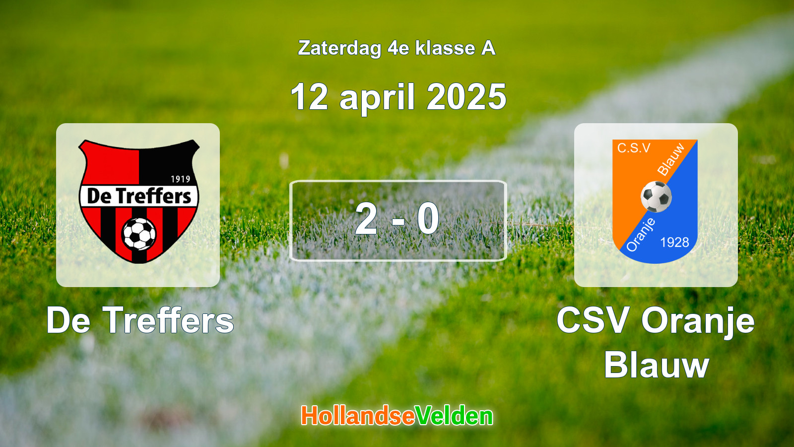 Gespeelde wedstrijd: De Treffers - CSV Oranje Blauw 2 - 0 (12 april 2025)