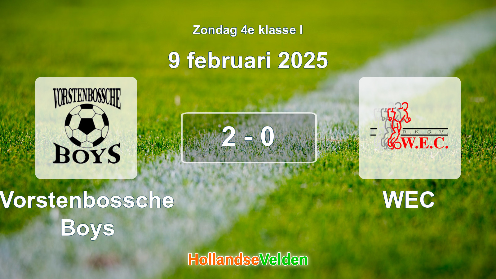 Gespeelde wedstrijd: Vorstenbossche Boys - WEC 2 - 0 (9 februari 2025)