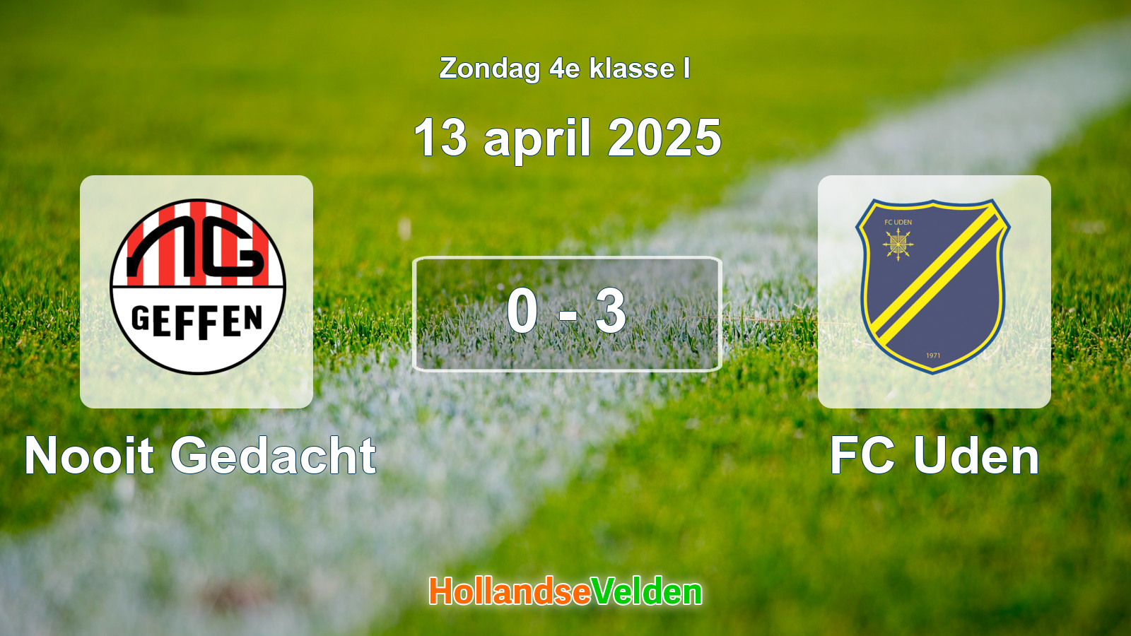 Gespeelde wedstrijd: Nooit Gedacht - FC Uden 0 - 3 (13 april 2025)