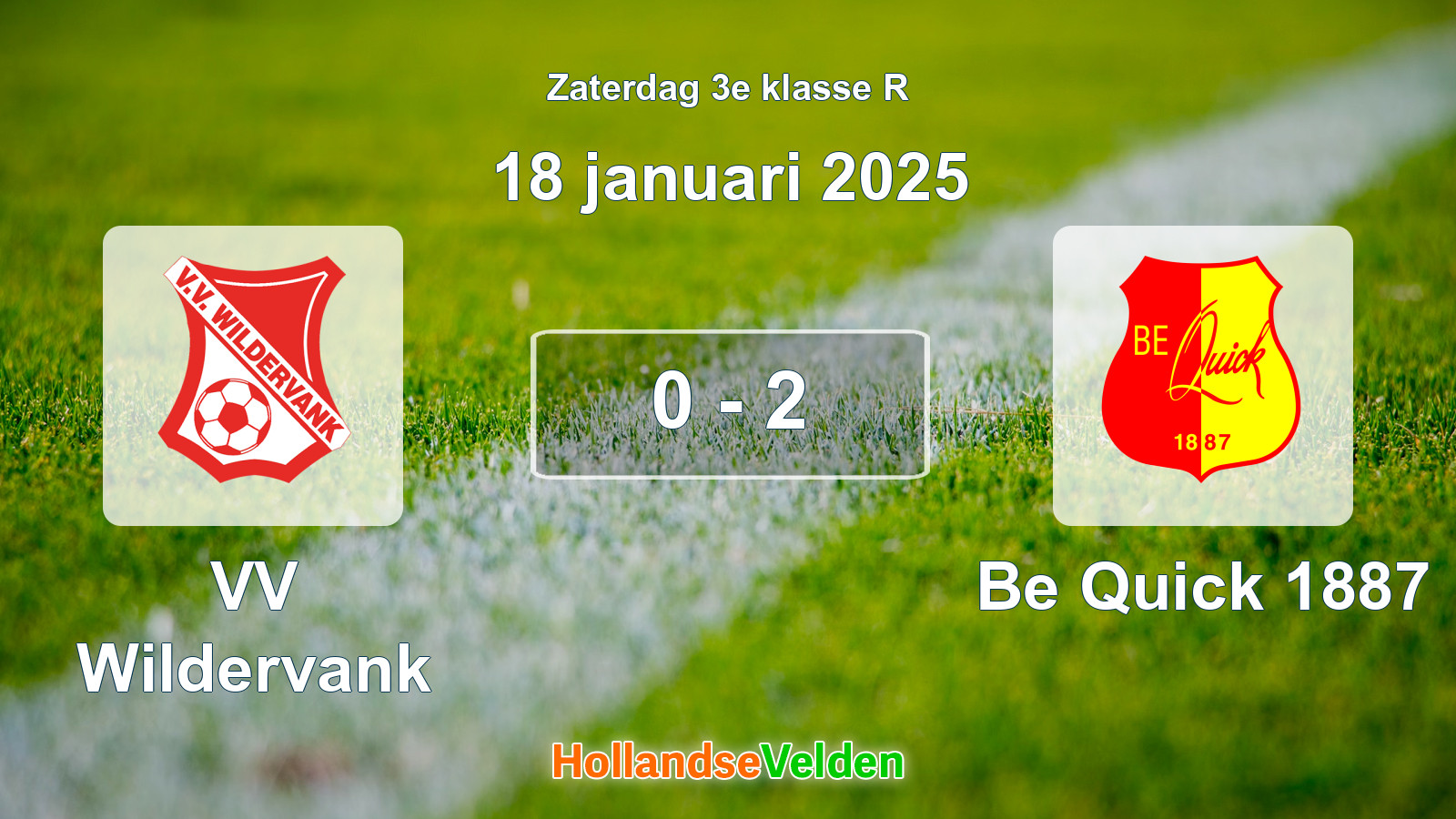 Gespeelde wedstrijd: VV Wildervank - Be Quick 1887 0 - 2 (18 januari 2025)