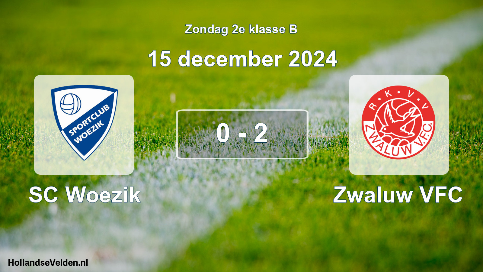 Gespeelde wedstrijd: SC Woezik - Zwaluw VFC 0 - 2 (15 december 2024)