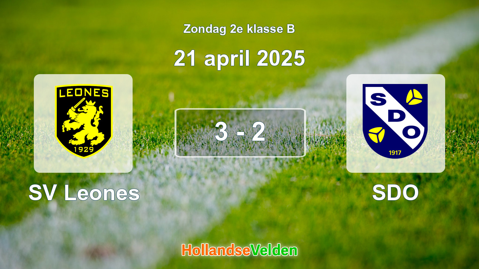 Gespeelde wedstrijd: SV Leones - SDO 3 - 2 (21 april 2025)