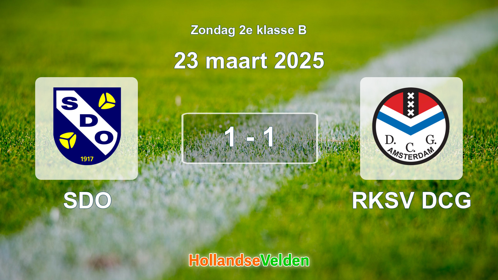 Gespeelde wedstrijd: SDO - RKSV DCG 1 - 1 (23 maart 2025)