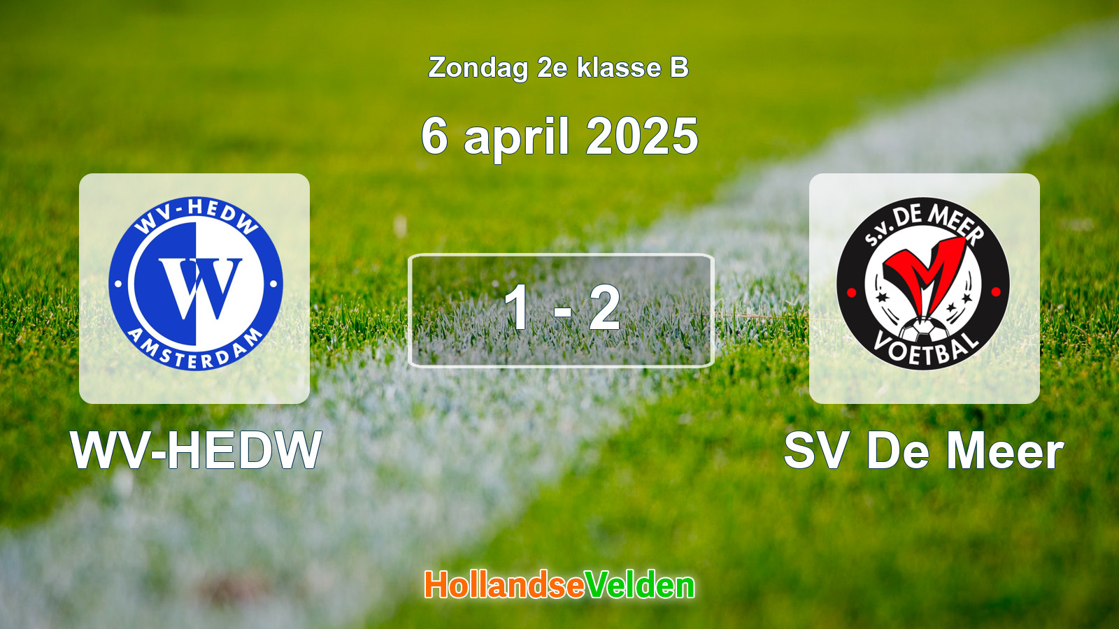 Gespeelde wedstrijd: WV-HEDW - SV De Meer 1 - 2 (6 april 2025)