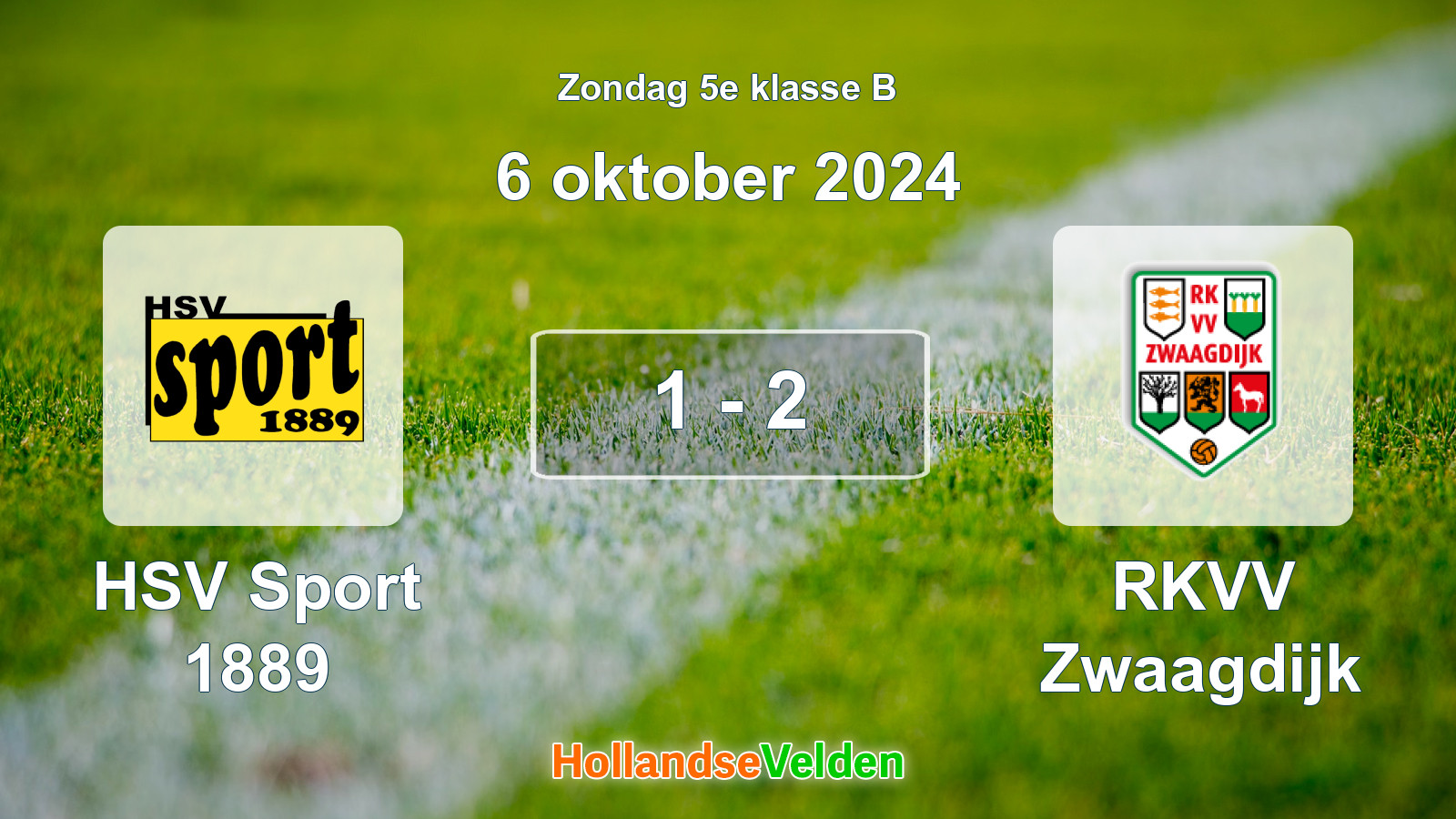 Gespeelde wedstrijd: HSV Sport 1889 - RKVV Zwaagdijk 1 - 2 (6 oktober 2024)