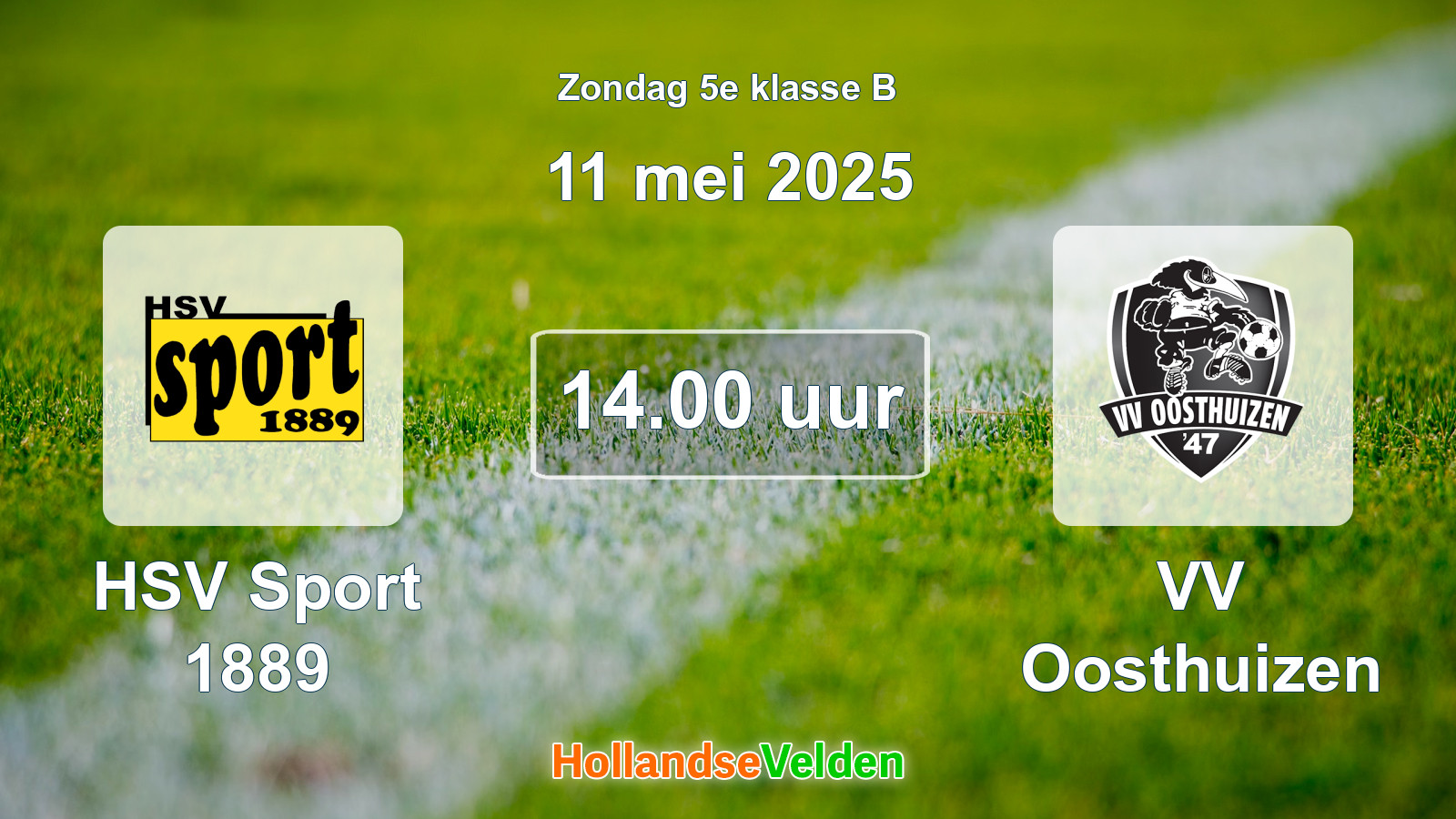 Geplande wedstrijd: HSV Sport 1889 - VV Oosthuizen (11 mei 2025)