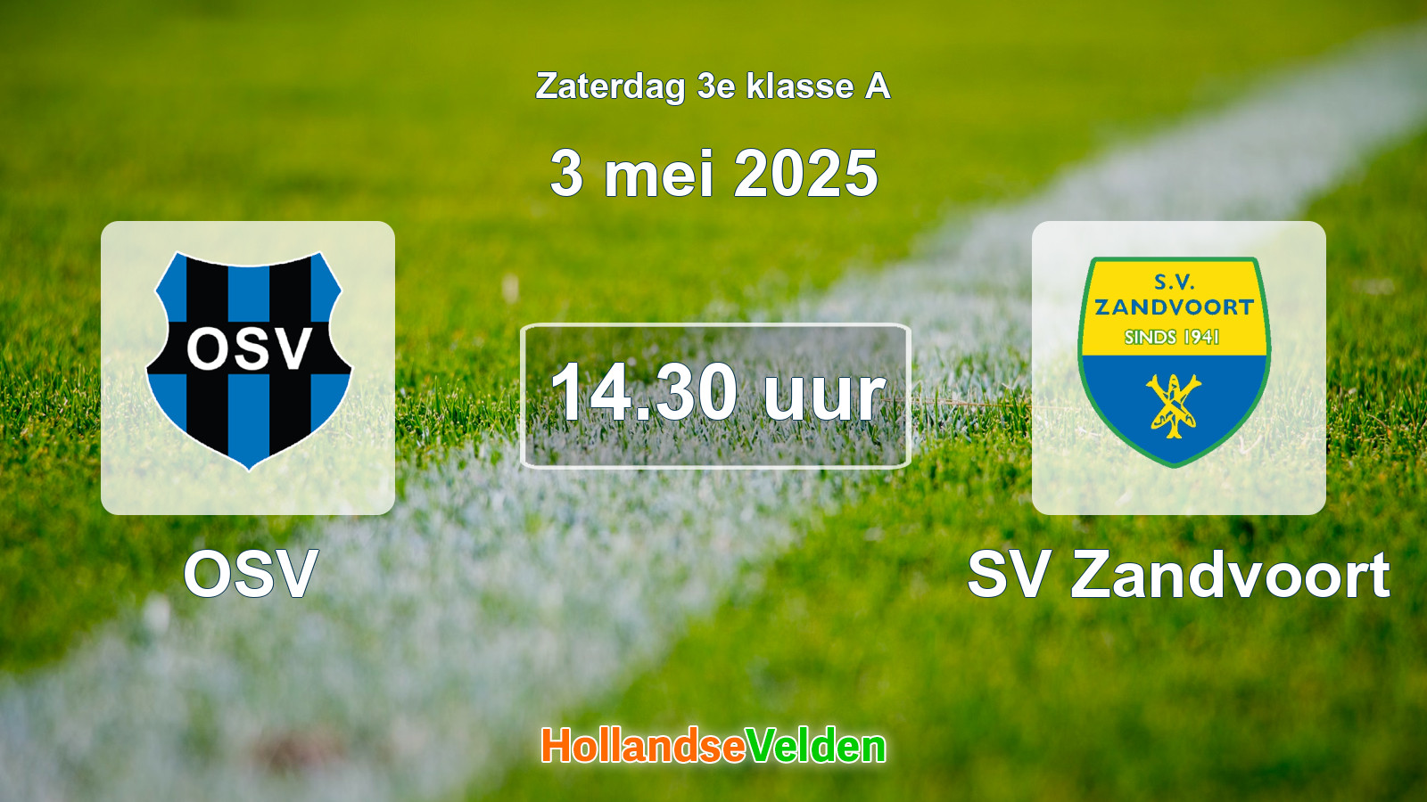 Geplande wedstrijd: OSV - SV Zandvoort (3 mei 2025)