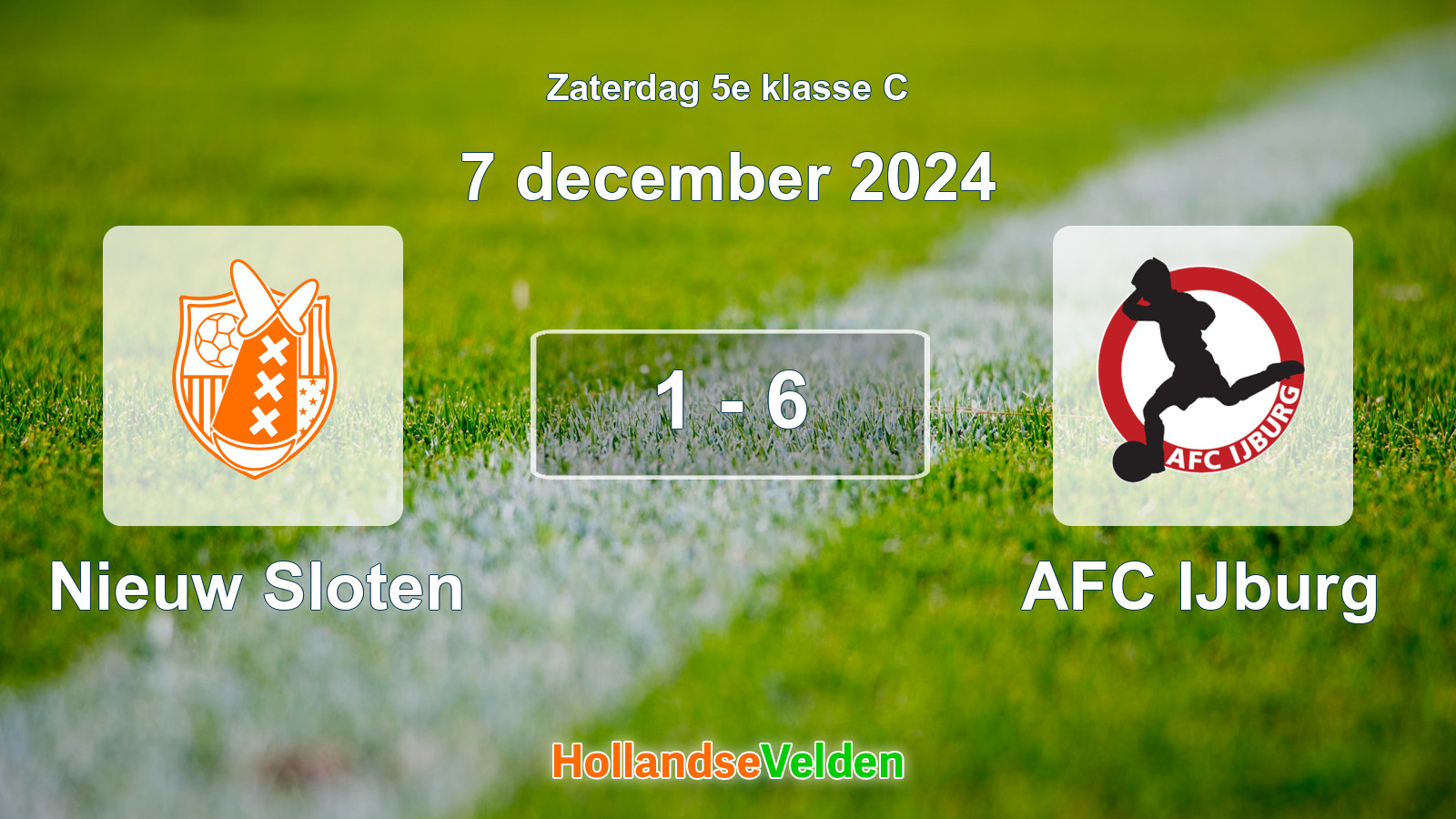 Gespeelde wedstrijd: Nieuw Sloten - AFC IJburg 1 - 6 (7 december 2024)