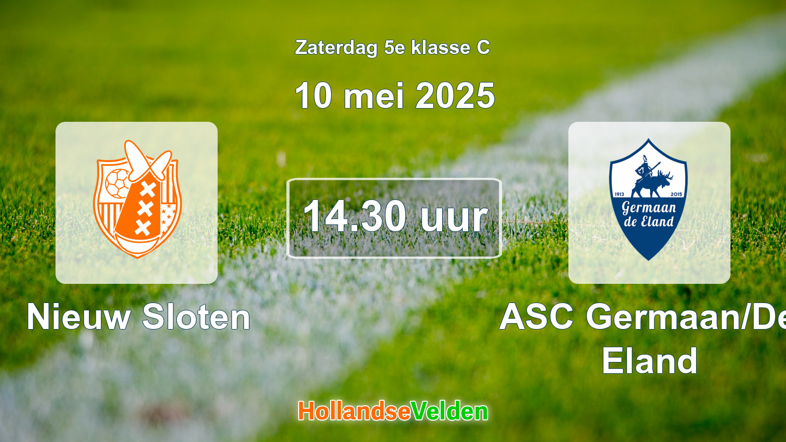 Geplande wedstrijd: Nieuw Sloten - ASC Germaan/De Eland (10 mei 2025)