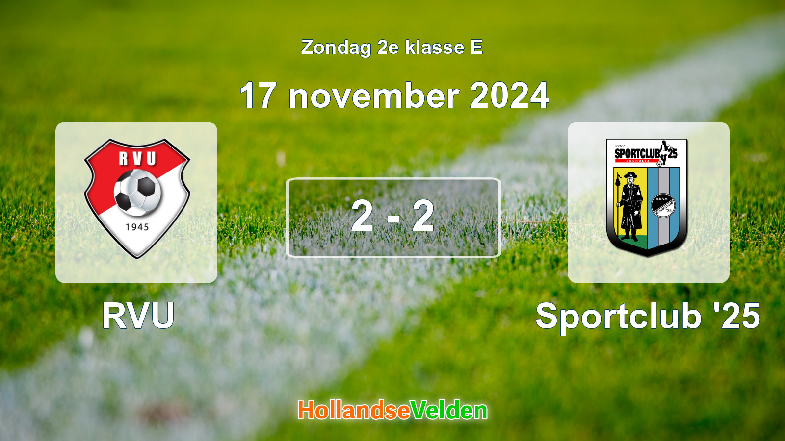 Gespeelde wedstrijd: RVU - Sportclub '25 2 - 2 (17 november 2024)