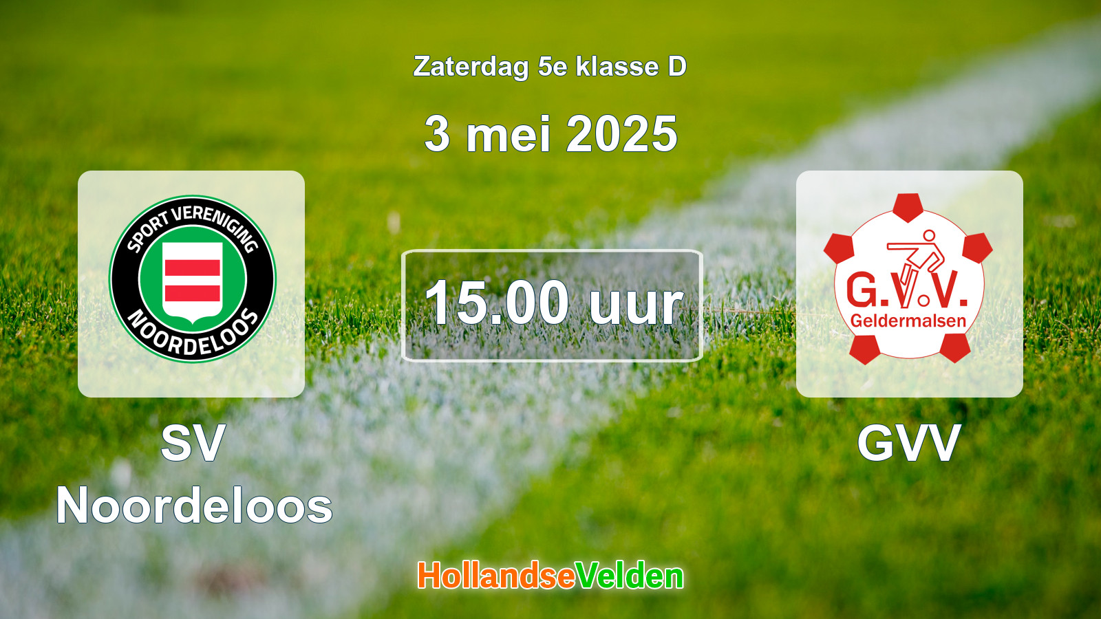 Geplande wedstrijd: SV Noordeloos - GVV (3 mei 2025)