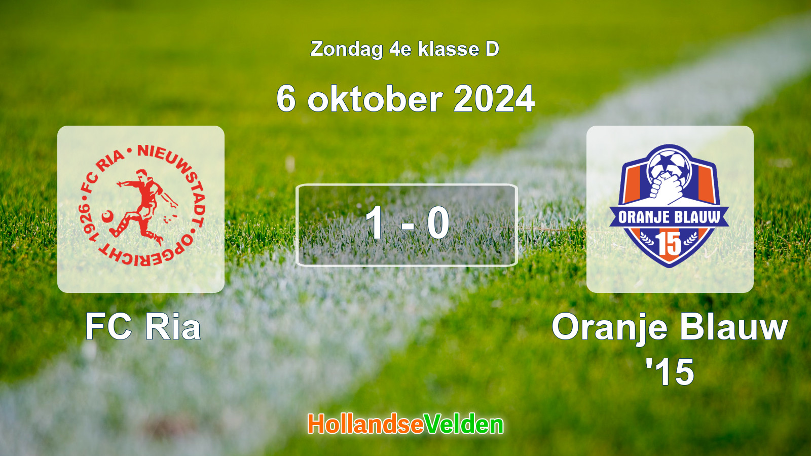 Gespeelde wedstrijd: FC Ria - Oranje Blauw '15 1 - 0 (6 oktober 2024)
