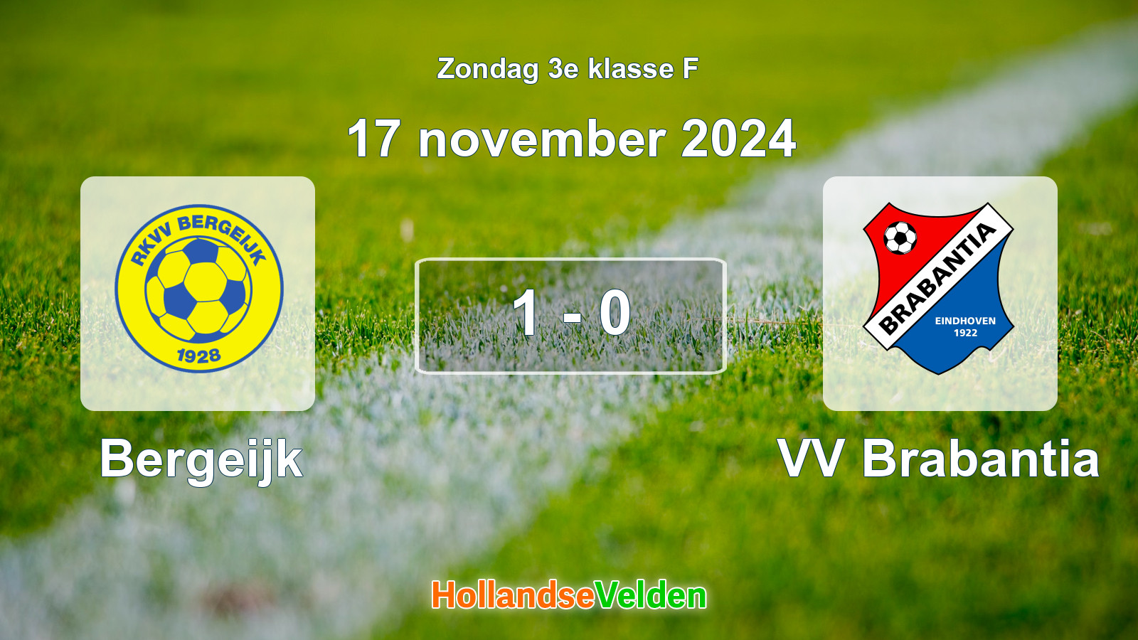 Gespeelde wedstrijd: Bergeijk - VV Brabantia 1 - 0 (17 november 2024)