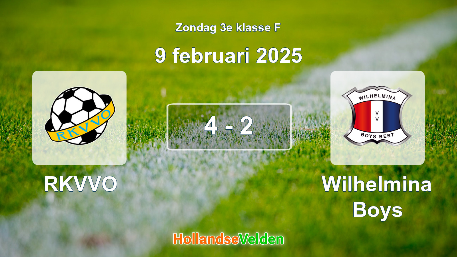 Gespeelde wedstrijd: RKVVO - Wilhelmina Boys 4 - 2 (9 februari 2025)