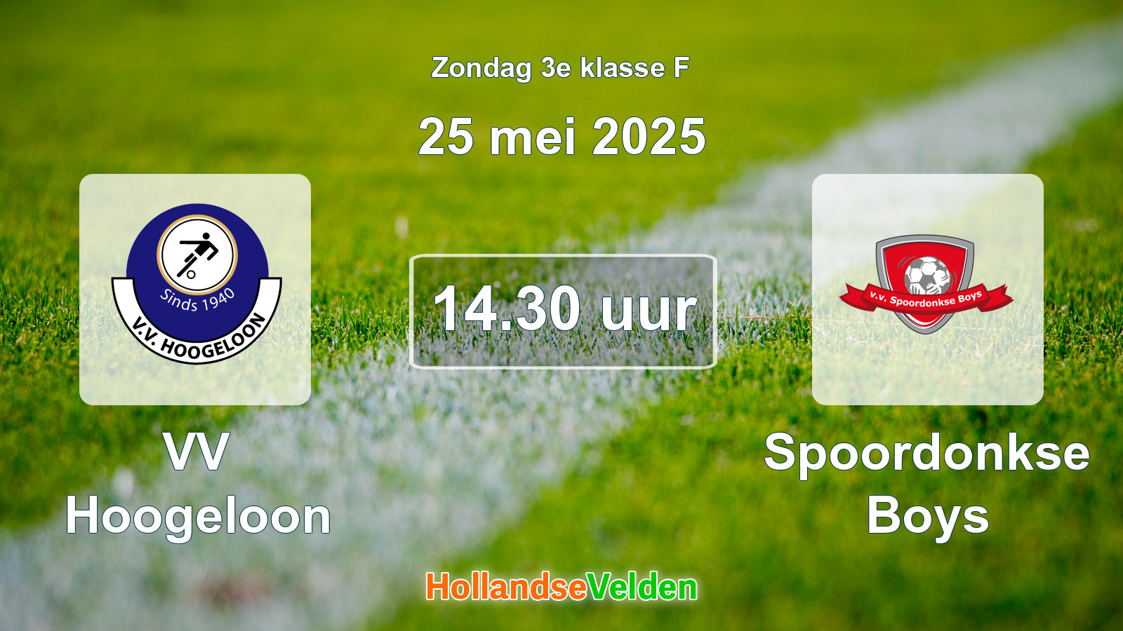 Geplande wedstrijd: VV Hoogeloon - Spoordonkse Boys (25 mei 2025)