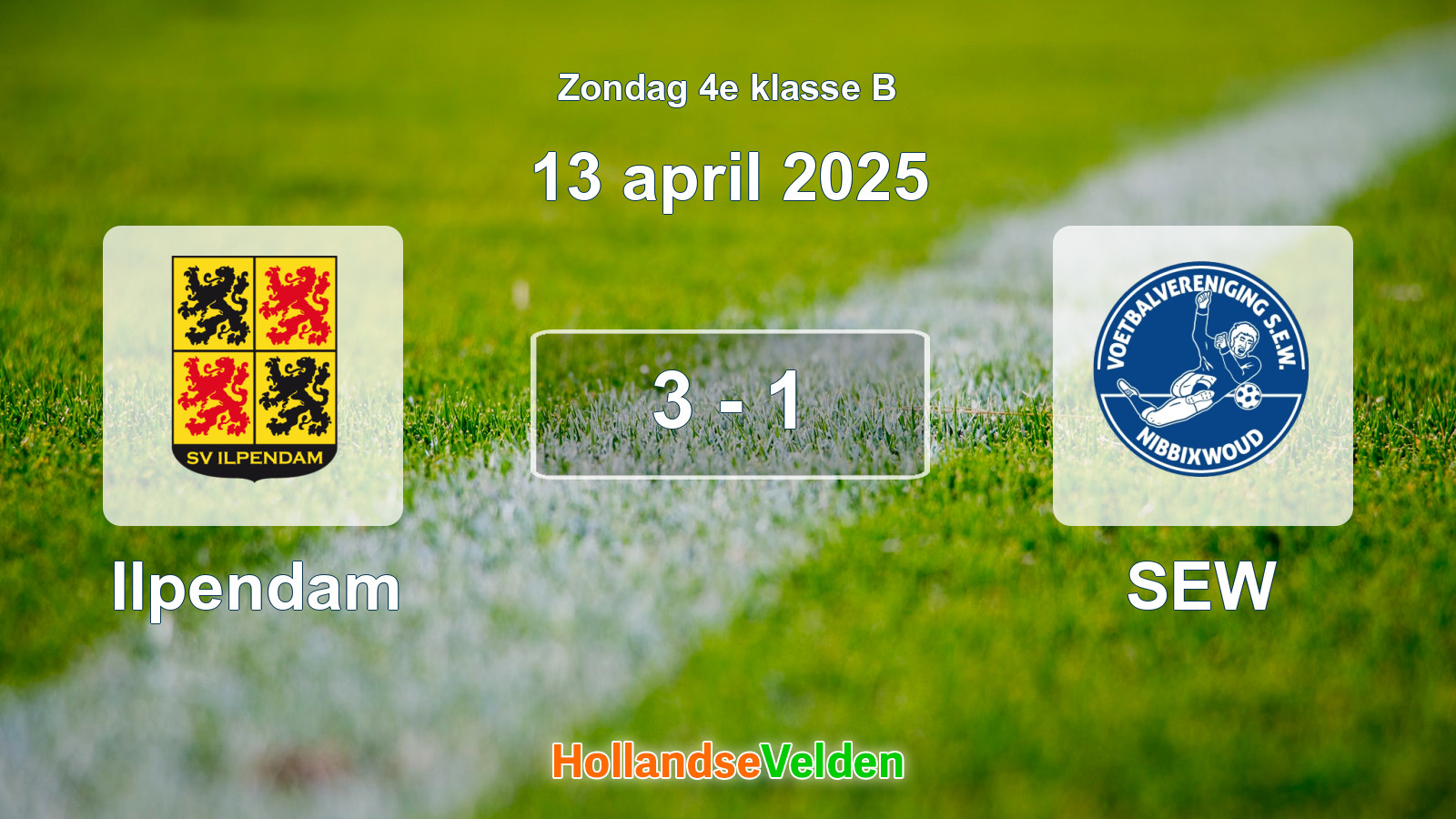 Gespeelde wedstrijd: Ilpendam - SEW 3 - 1 (13 april 2025)