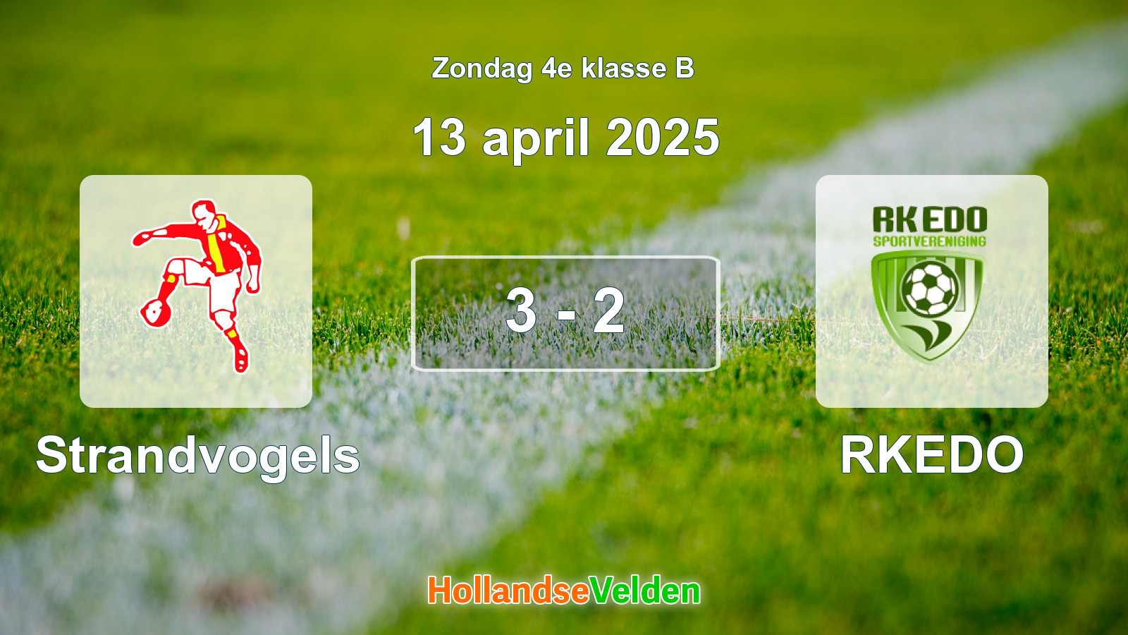 Gespeelde wedstrijd: Strandvogels - RKEDO 3 - 2 (13 april 2025)