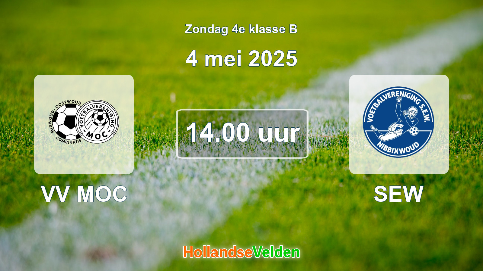 Geplande wedstrijd: VV MOC - SEW (4 mei 2025)