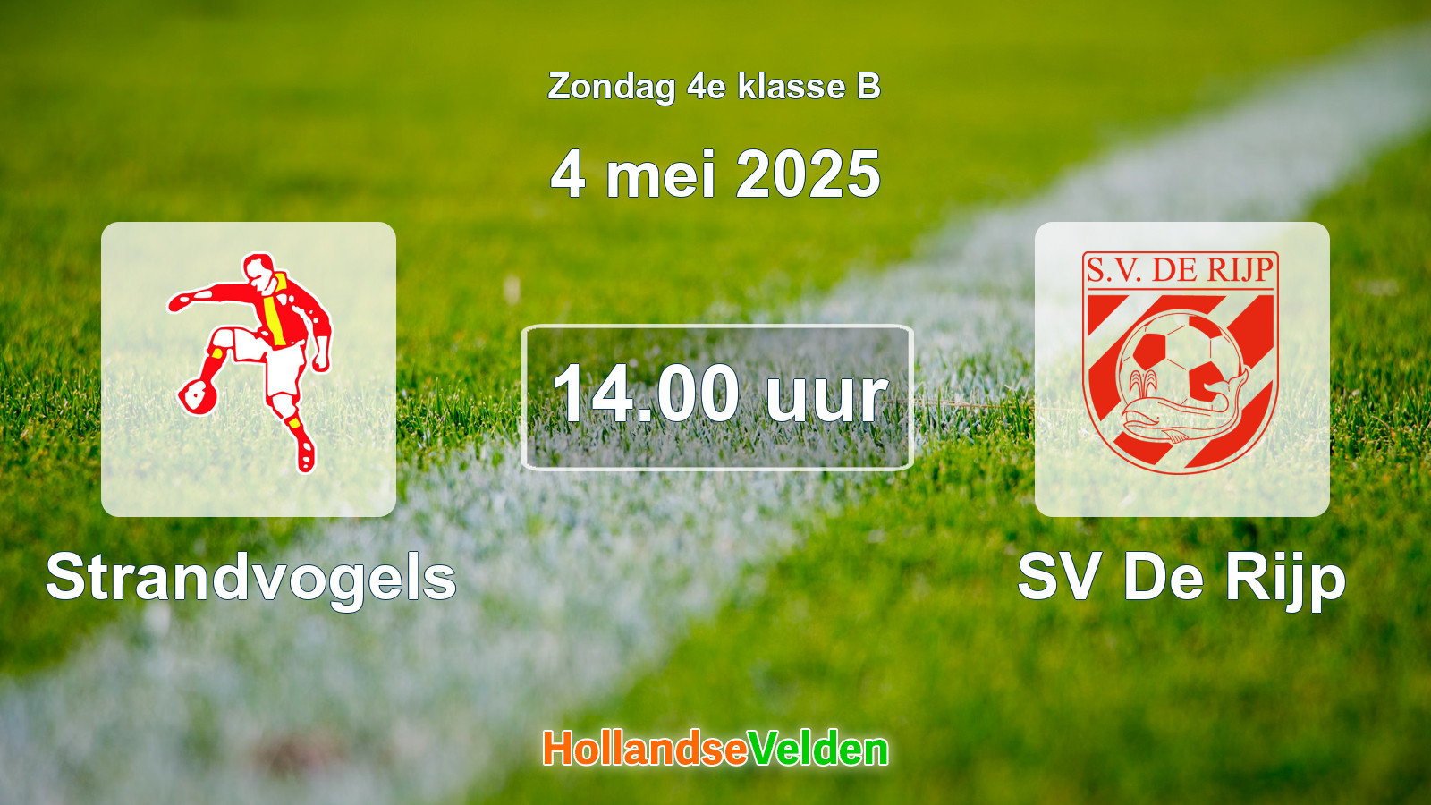 Geplande wedstrijd: Strandvogels - SV De Rijp (4 mei 2025)