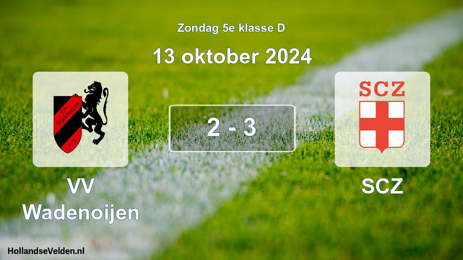Gespeelde wedstrijd: VV Wadenoijen - SCZ 2 - 3 (13 oktober 2024)