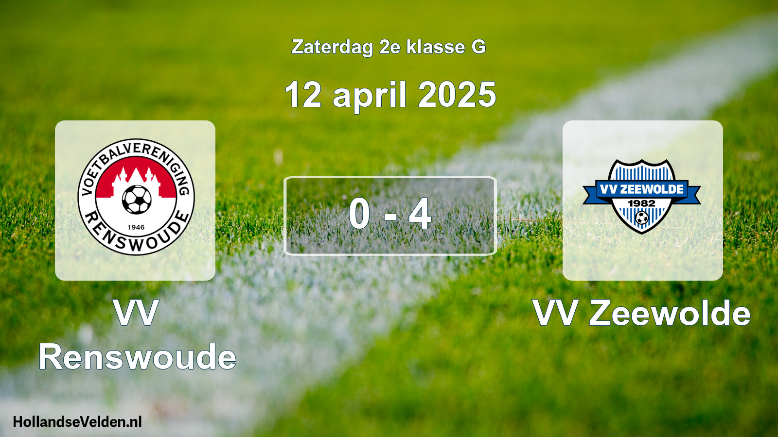 Gespeelde wedstrijd: VV Renswoude - VV Zeewolde 0 - 4 (12 april 2025)