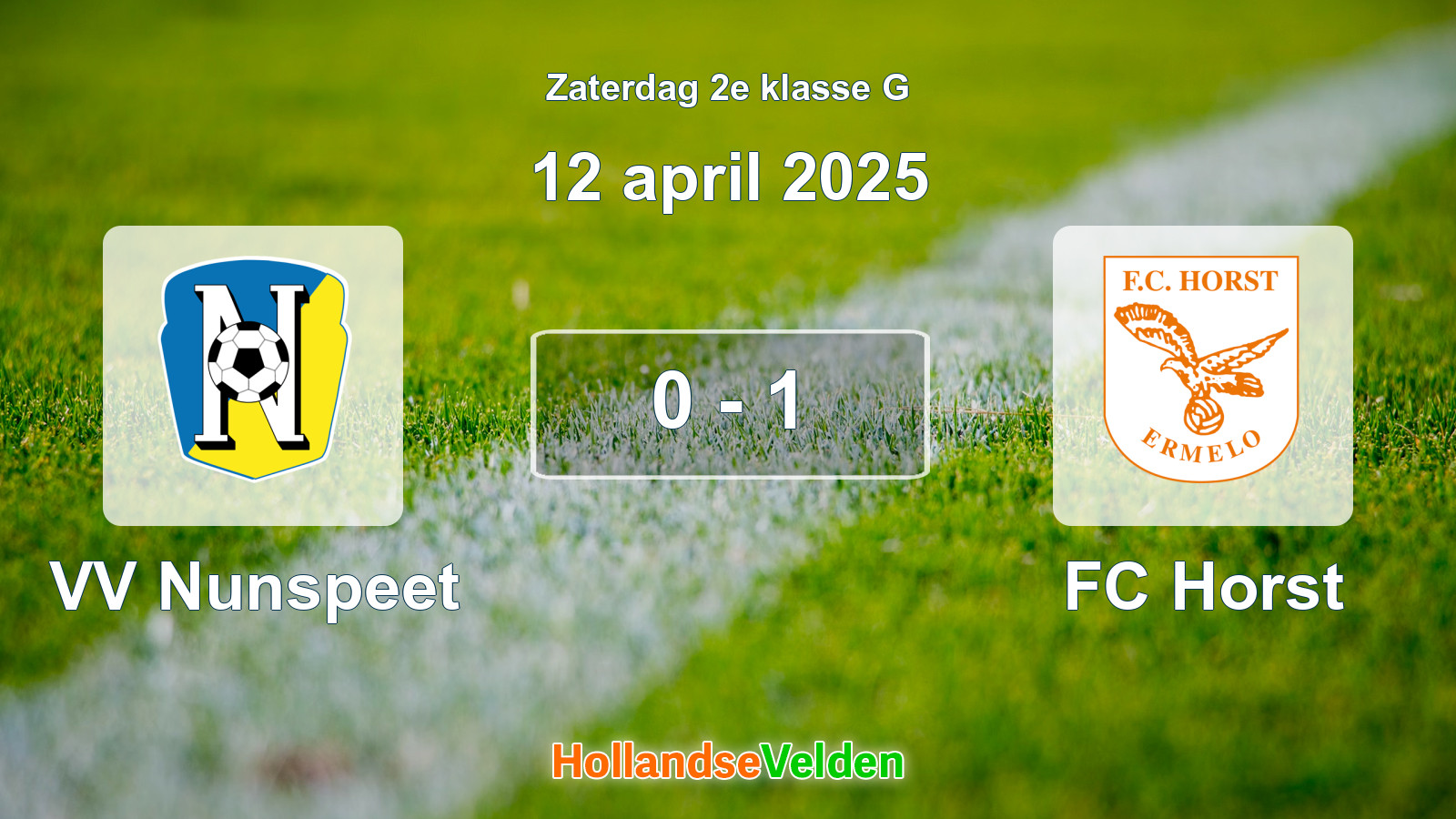 Gespeelde wedstrijd: VV Nunspeet - FC Horst 0 - 1 (12 april 2025)