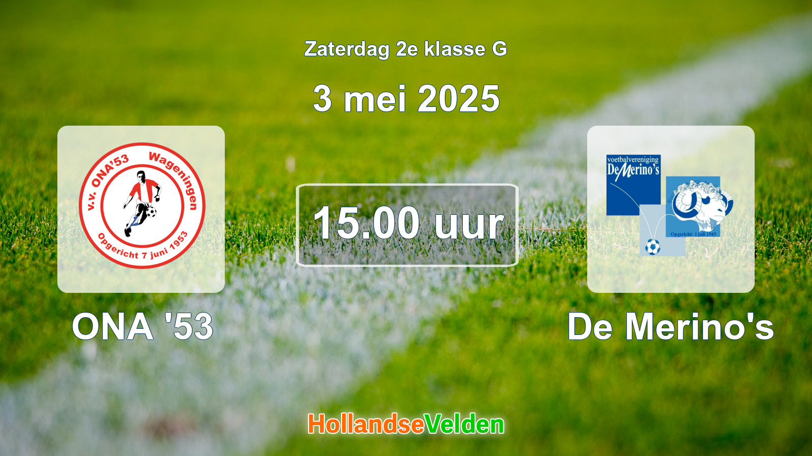 Geplande wedstrijd: ONA '53 - De Merino's (3 mei 2025)