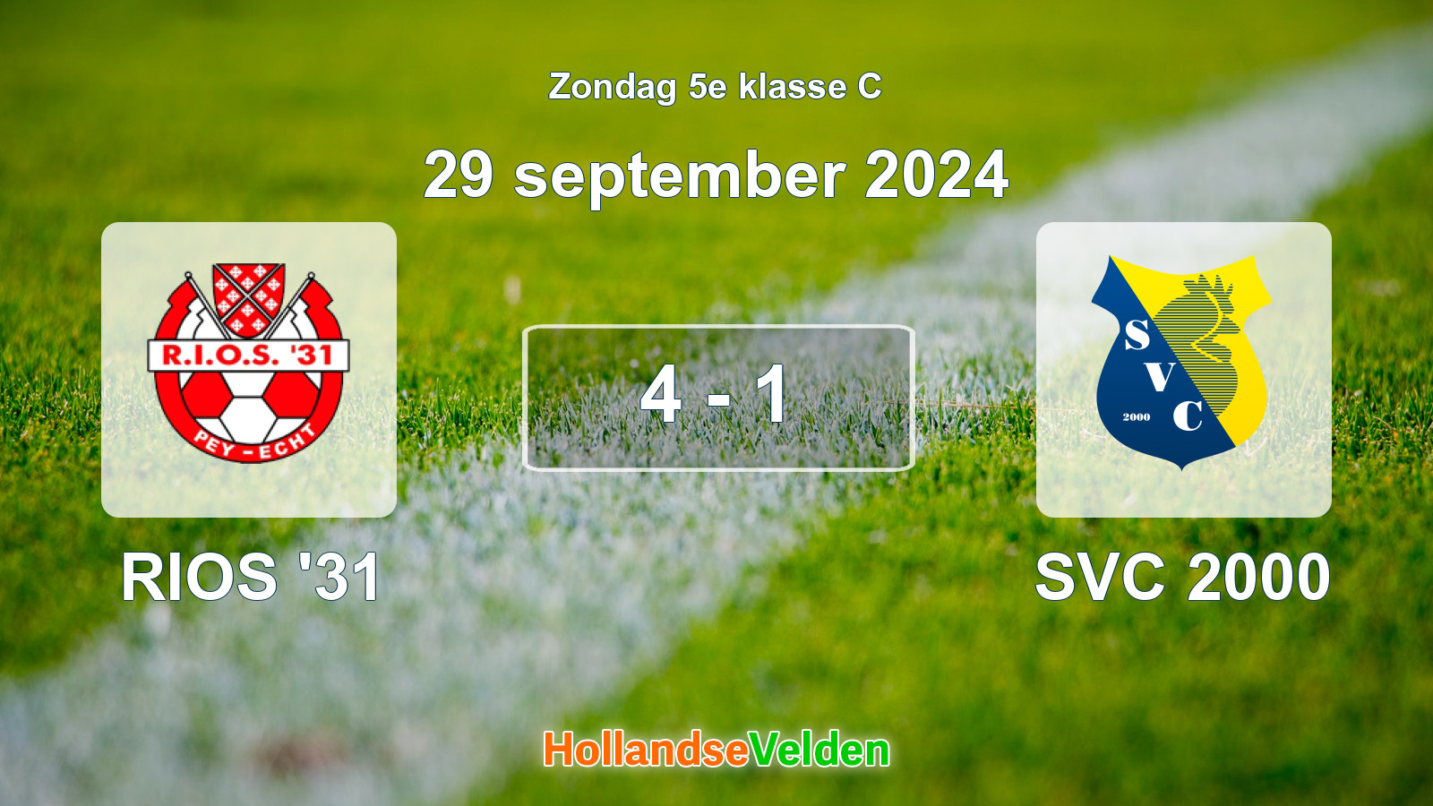 Gespeelde wedstrijd: RIOS '31 - SVC 2000 4 - 1 (29 september 2024)