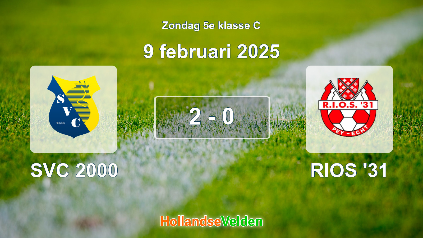 Gespeelde wedstrijd: SVC 2000 - RIOS '31 2 - 0 (9 februari 2025)
