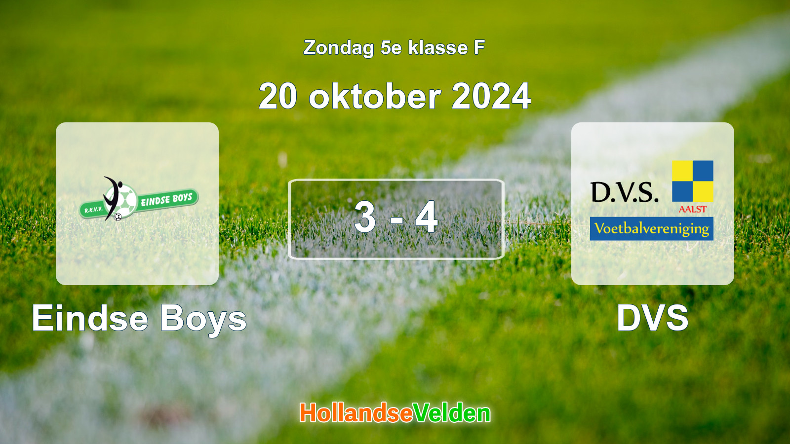 Gespeelde wedstrijd: Eindse Boys - DVS 3 - 4 (20 oktober 2024)