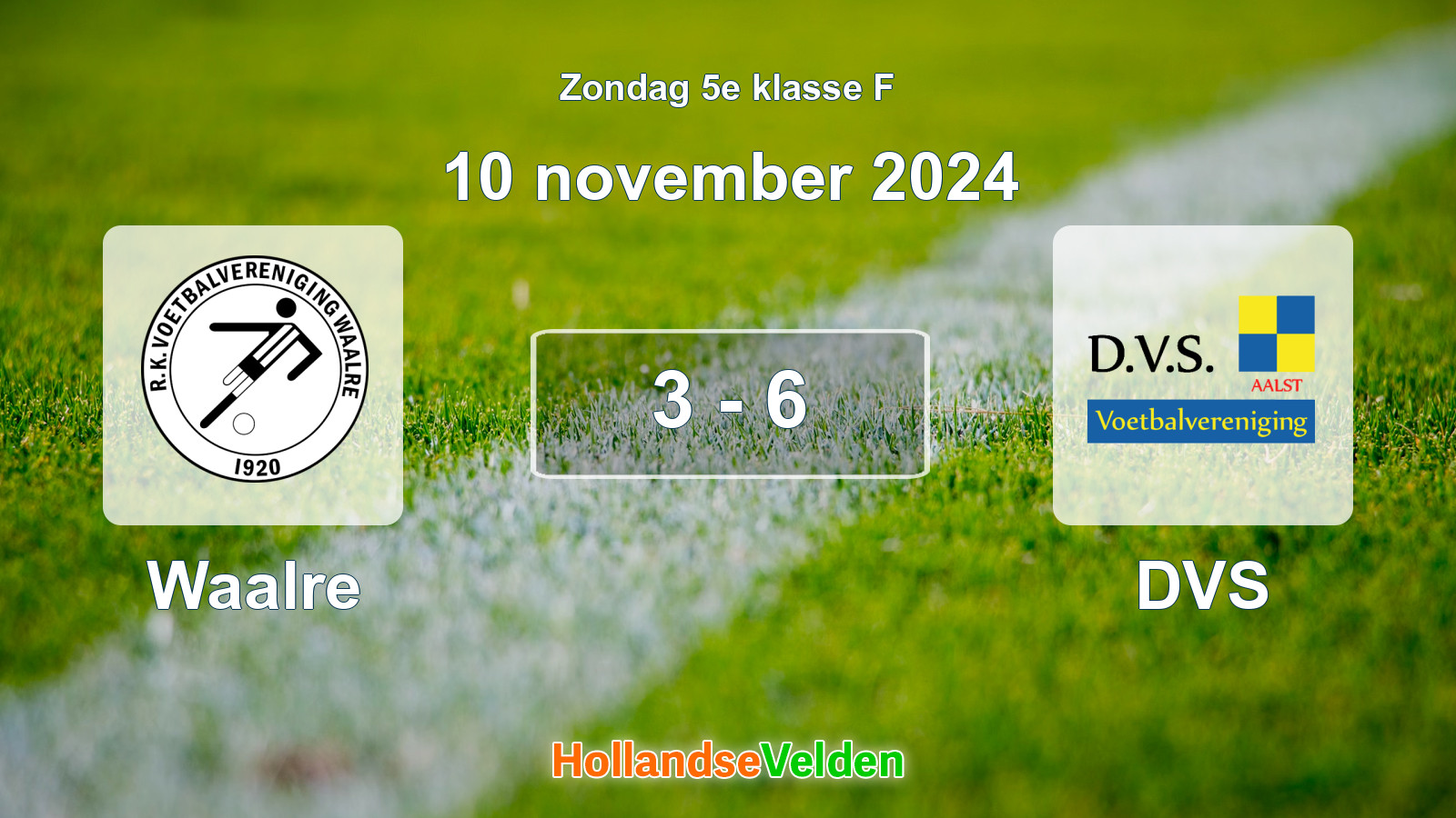 Gespeelde wedstrijd: Waalre - DVS 3 - 6 (10 november 2024)