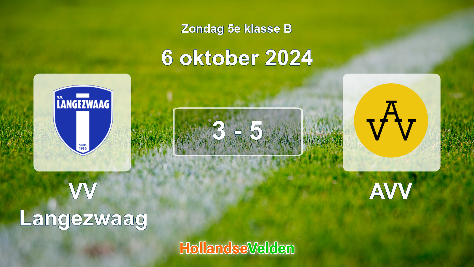 Gespeelde wedstrijd: VV Langezwaag - AVV 3 - 5 (6 oktober 2024)
