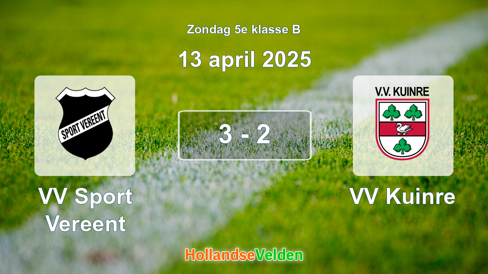 Gespeelde wedstrijd: VV Sport Vereent - VV Kuinre 3 - 2 (13 april 2025)