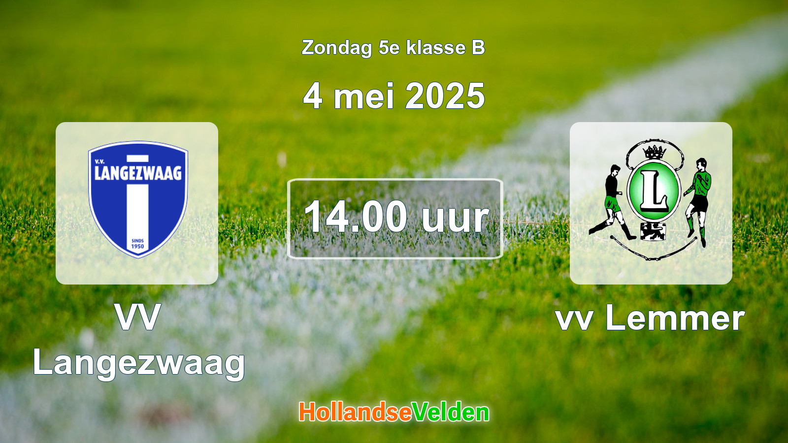 Geplande wedstrijd: VV Langezwaag - vv Lemmer (4 mei 2025)