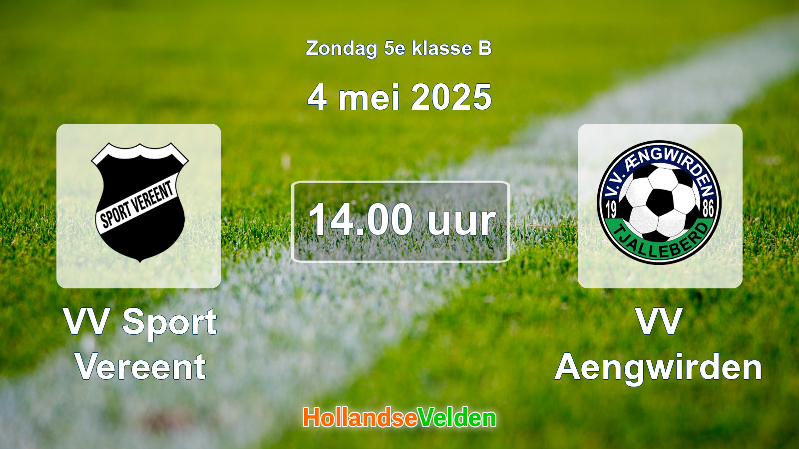 Geplande wedstrijd: VV Sport Vereent - VV Aengwirden (4 mei 2025)