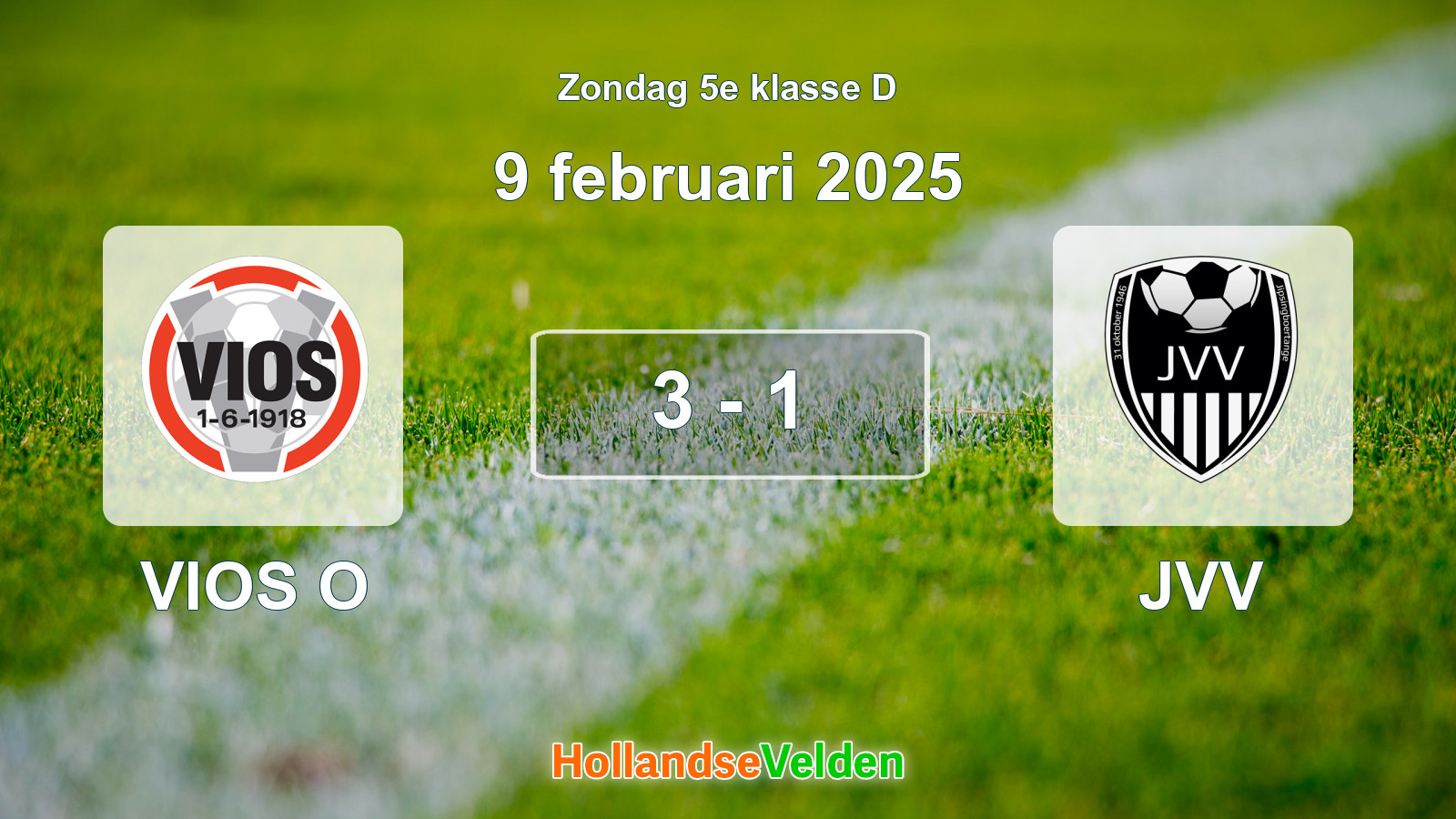 Gespeelde wedstrijd: VIOS O - JVV 3 - 1 (9 februari 2025)