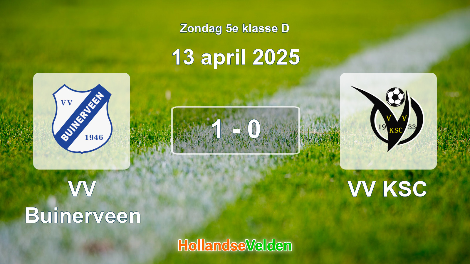 Gespeelde wedstrijd: VV Buinerveen - VV KSC 1 - 0 (13 april 2025)