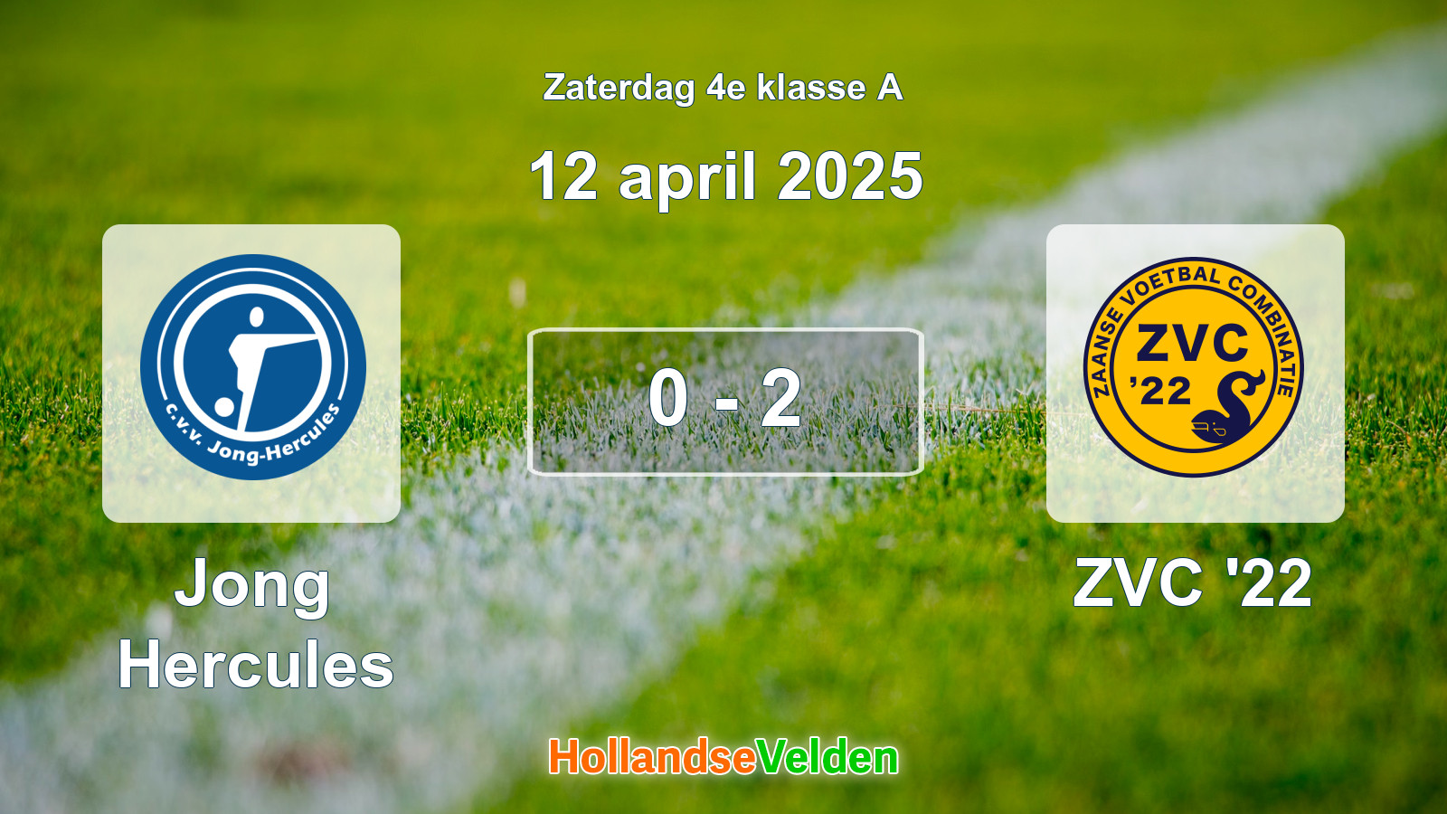 Gespeelde wedstrijd: Jong Hercules - ZVC '22 0 - 2 (12 april 2025)