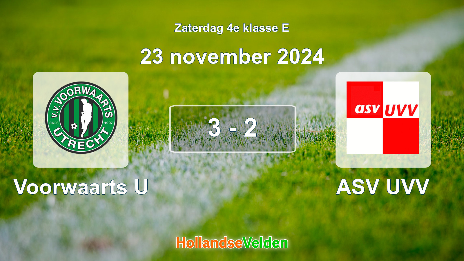 Gespeelde wedstrijd: Voorwaarts U - ASV UVV 3 - 2 (23 november 2024)