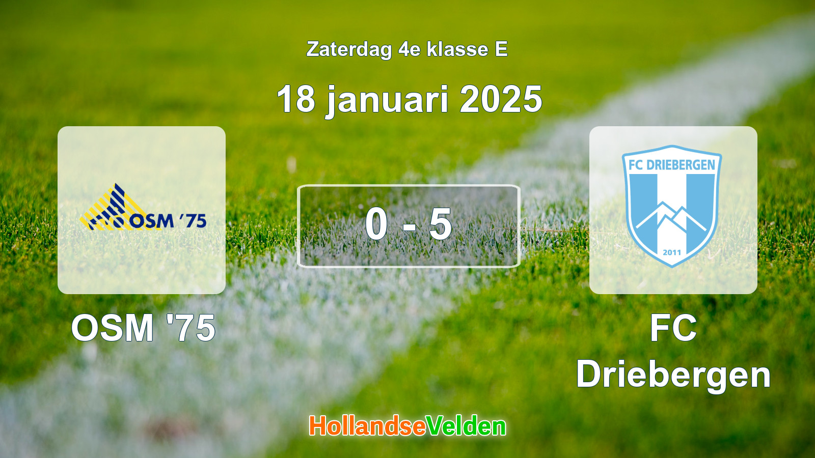 Gespeelde wedstrijd: OSM '75 - FC Driebergen 0 - 5 (18 januari 2025)