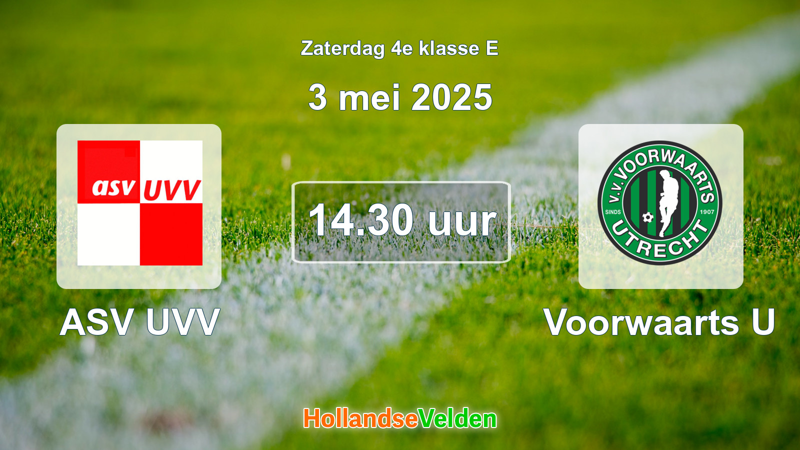 Geplande wedstrijd: ASV UVV - Voorwaarts U (3 mei 2025)