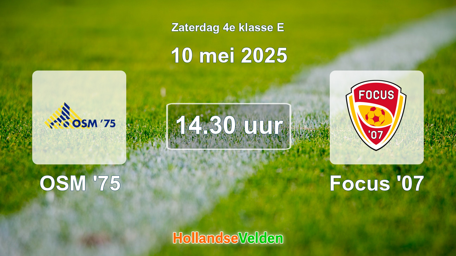 Geplande wedstrijd: OSM '75 - Focus '07 (10 mei 2025)