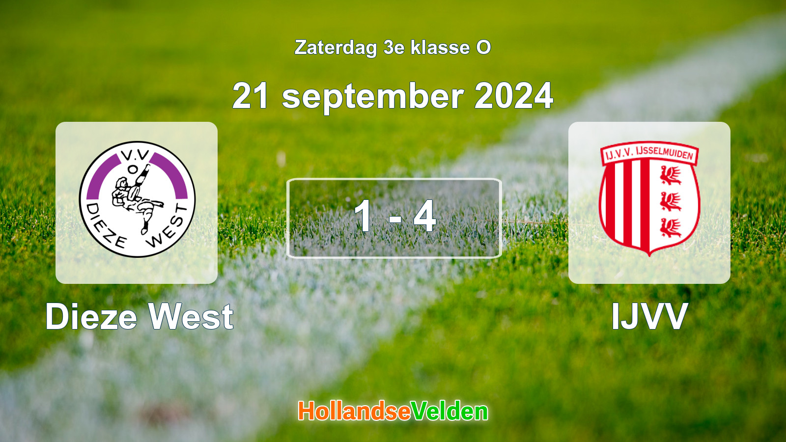 Gespeelde wedstrijd: Dieze West - IJVV 1 - 4 (21 september 2024)