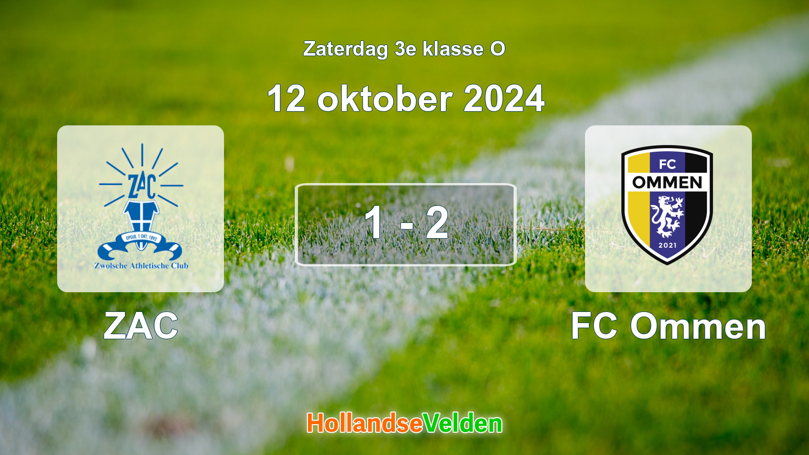 Gespeelde wedstrijd: ZAC - FC Ommen 1 - 2 (12 oktober 2024)