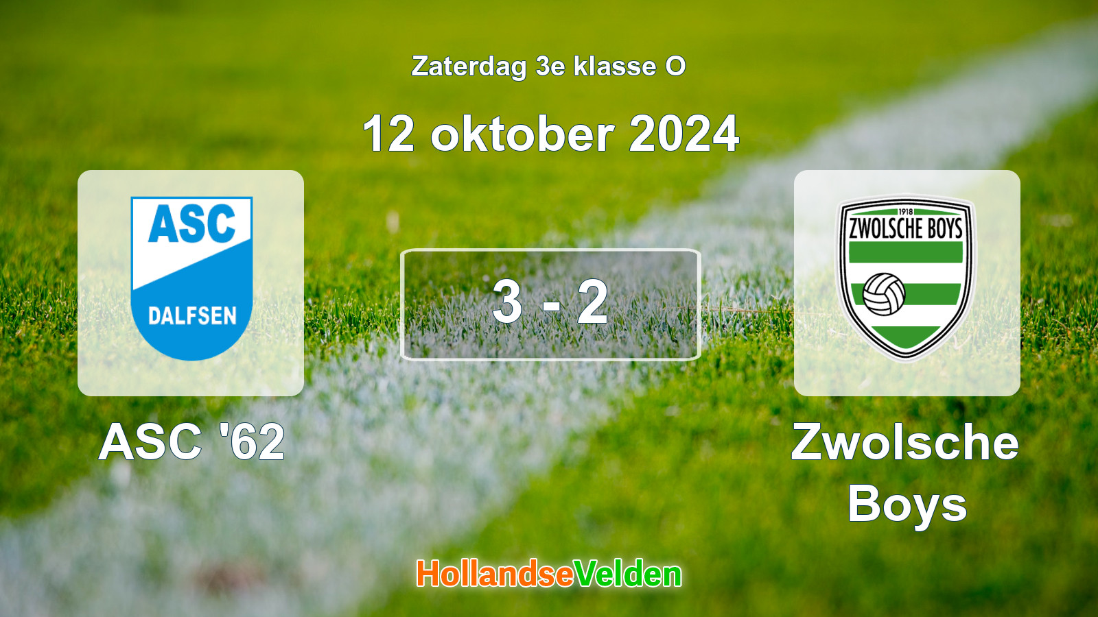Gespeelde wedstrijd: ASC '62 - Zwolsche Boys 3 - 2 (12 oktober 2024)